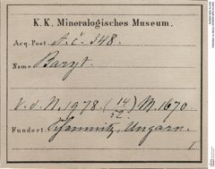 Etiketten zu Baryt (NHMW-MIN-Ac348)